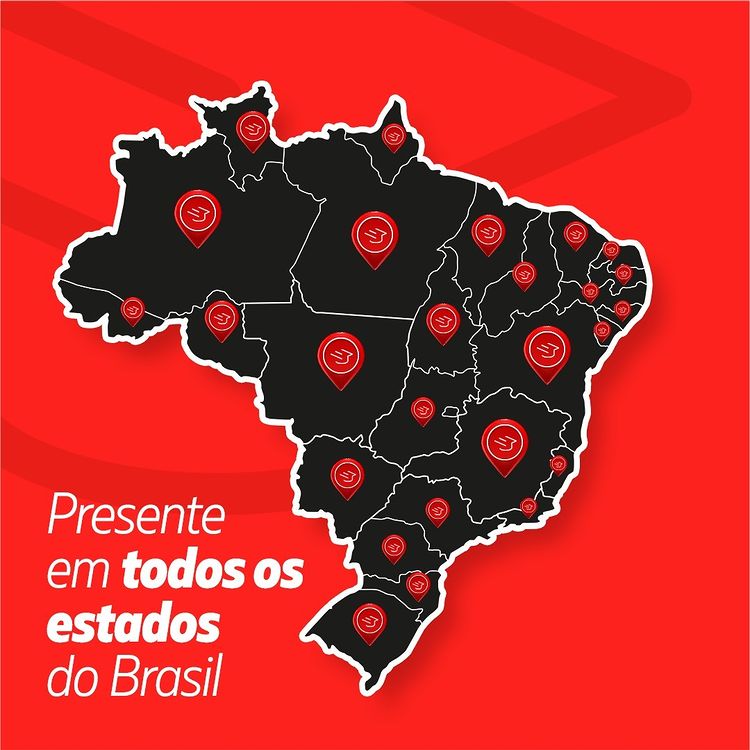 Mapa com os estados com associados da ABEFORM